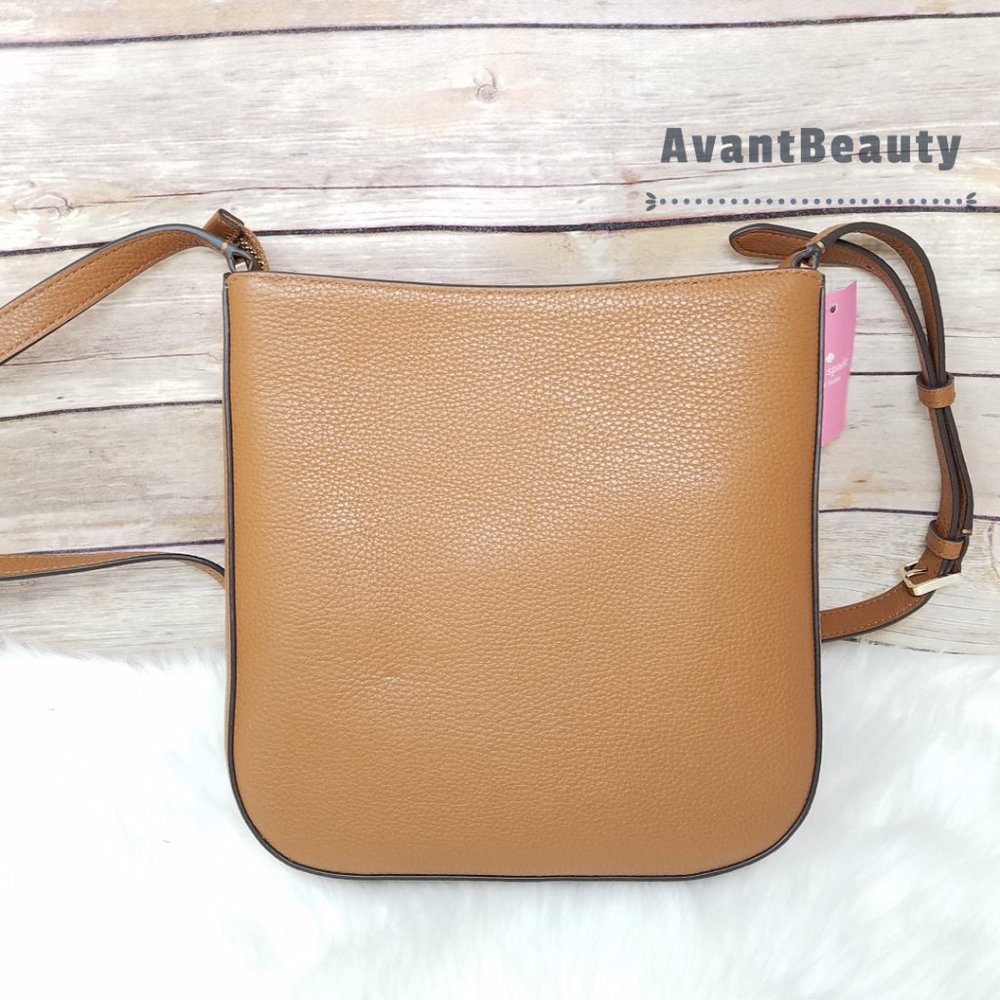 kate Spade New York Leila Top Zipper Crossbody Ginger Brown Large Front Zip Pock - Picture 8 of 10